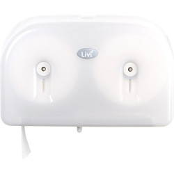 Livi Junior Jumbo Toilet Roll Dispenser Double White