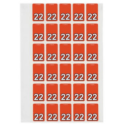 Avery Top Tab 22 Year Code Label 20x30mm Orange Pack of 150
