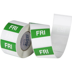 Avery Food Rotation Square Label 40mm Friday Green Roll of 500