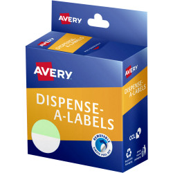 Avery Dispenser Label 24mm 1/2 Green Dot Pack of 300