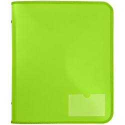 Marbig Zipper Binder With Tech Case A4 2D Ring 25mm Lime