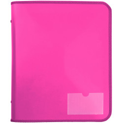 Marbig Zipper Binder With Tech Case A4 2D Ring 25mm Pink