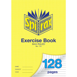 Spirax 110 Exercise Book A4 128 Page 8mm Ruled