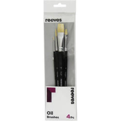 Reeves Oil Brushes Short Handle Set Of 4