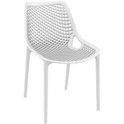 Air Hospitality Cafe Chair Indoor Outdoor Use Stackable Polypropylene White