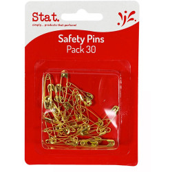 Stat Safety Pins Pack of 30 Gold