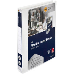 Marbig Professional Clearview Insert Binder A4 2D Ring 25mm White Box of 12