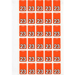Avery Top Tab 23 Year Code Label 20x30mm Dark Orange Pack Of 150