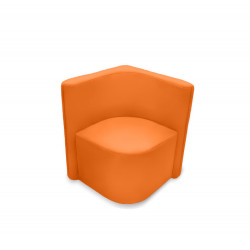 K2 Marbella Columbus Curved Square Corner Chair With Low Back Orange PU Leather