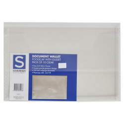 Plastic Document Wallets Foolscap Clear (Polypick)