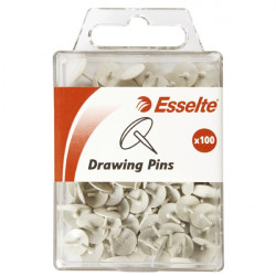 Esselte Coloured Drawing Pins -White