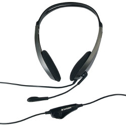 Verbatim Multimedia Headset With Microphone And Volume Control Black/Grey
