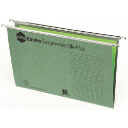 Marbig Enviro Suspension Files Foolscap With Tabs & Inserts Kraft Pack Of 10