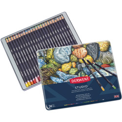 Derwent Studio 24 Pencils Assorted Tin Pack Of 24