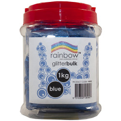 Rainbow Glitter Bulk Jar Blue 1kg