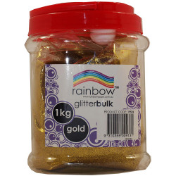 Rainbow Glitter Bulk 1Kg Jar Gold