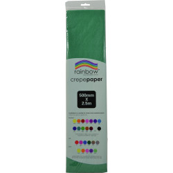 RAINBOW CREPE PAPER 500mmx2 5m Emerald Pack of 12