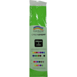 RAINBOW CREPE PAPER 500mmx2 5m Grass Green Pack of 12