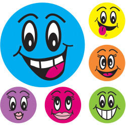 Avery Merit Stickers Smiley Faces Round 43mm Assorted Colours Pack Of 102