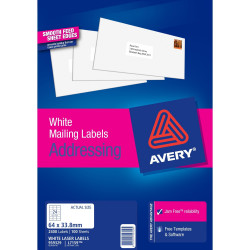 AVERY L7163 SMOOTH FEED LABEL Laser 14 Sht 99.1x38 1mm