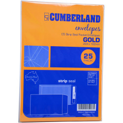 Cumberland Plain Envelope Pocket C5 Strip Seal Gold Pack of 25