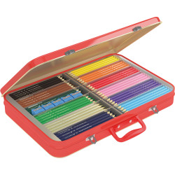 Faber-Castell Junior Coloured Triangular Pencils Briefcase Tin of 240