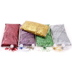Jasart Glitter Scatters 100gm  Jar Shapes Assorted Colours