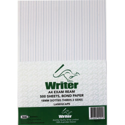 Writer A4 Exam Paper 18mm Dotted Thirds Landscape 500 Sheets
