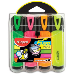 Maped Fluo Peps Highlighters Chisel 1-4mm Assorted Wallet Of 4