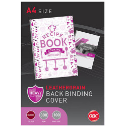 GBC Binding Covers A4 300gsm Leathergrain Pack of 100 Maroon