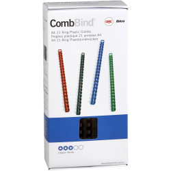 GBC Plastic Binding Comb 14mm 21 Loop 105 Sheets Capacity Black Pack Of 100