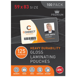 GBC Laminating Pouches 59x83mm 125 Micron Pack of 100