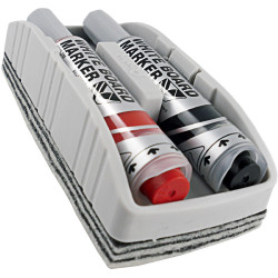 Pentel MWLB Maxiflo Whiteboard Eraser Marker Set Pump It Black & Red Pack of 2