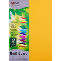 Quill Board A4 210gsm Sunshine Pack of 50