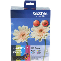 Brother LC-39PVP Ink Cartridge Photo Colour Value Pack CMYK