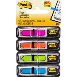 Post-It 684-ARR4 Arrow Flags 12x45mm Bright Blue Green Pink Yellow Pack of 96