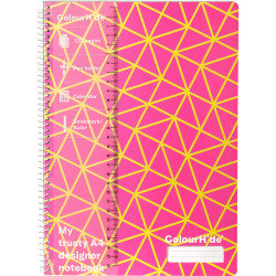 COLOURHIDE POLYPROP NOTEBOOKS A4 120Pg Pink Dots Designer Series
