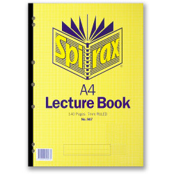 Spirax 907 Lecture Book A4 Ruled 140 Page Glue Binding Side Opening