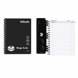 Spirax 701 Things To Do Notebook Poly Cover A5 Ruled 96 Page Side Open Black