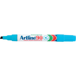 Artline 90 Permanent Markers Chisel 2-5mm Light Blue Box Of 12