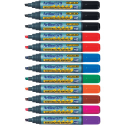 Artline 579 Whiteboard Markers Chisel 2-5mm 8 Assorted Colours Pack Of 12