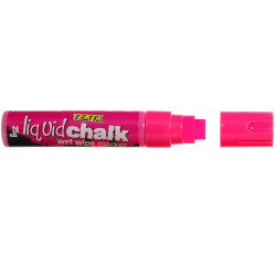 Texta Jumbo Liquid Chalk Marker Wet Wipe Chisel 15mm Pink