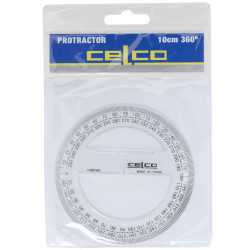Celco Protractor 100mm 360 Degree Circle Clear