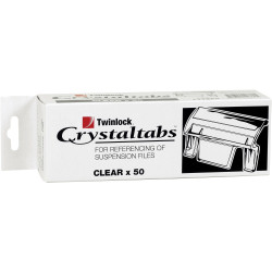 Crystalfile Twinlock Indicator Tabs Square Edge Clear Pack Of 50