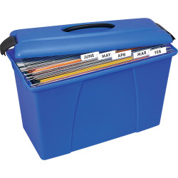 Crystalfile Carry Case 18L Foolscap Blue With Black Trim