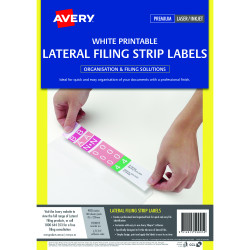 Avery L7174 Lateral Filing Labels 42x200mm 4 Per Sheet White Box of 400