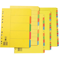 Marbig Manilla Indices & Dividers A4 5 Tab Bright Colours