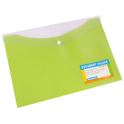 Bantex Document Folder A4 With Button Closure Tropical Lime