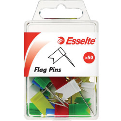 Esselte Flag Pins Assorted Colours Pack Of 50