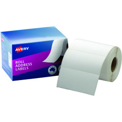 Avery Permanent Address Labels 102x49mm Roll Write On White Box of 500